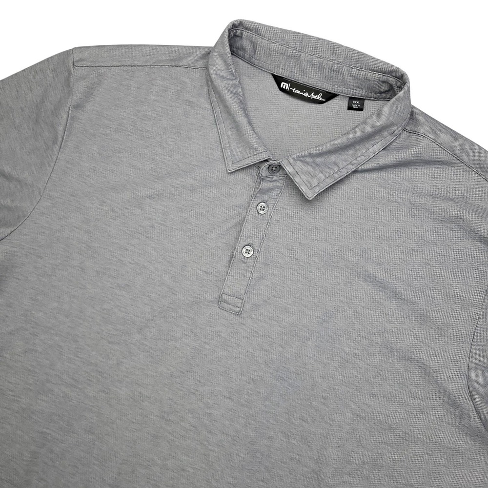 Travis Mathew Polo Shirt Mens 3XL Gray Solid Tenaska Golf Pima Cotton Blend